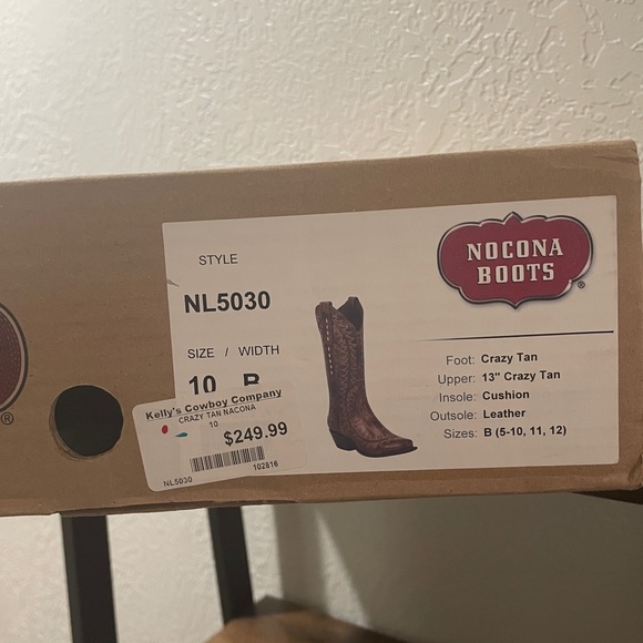 NWT Nocona Rich Brown Leather Boots w/ Stitching Sz. 10 - Picture 14 of 16